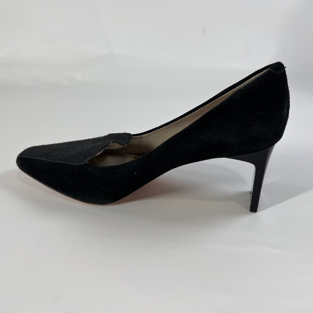 Boden Millie Courts Black Haircalf Leather Heels Size 37‎ Block HeelLoafer Style - Picture 4 of 10